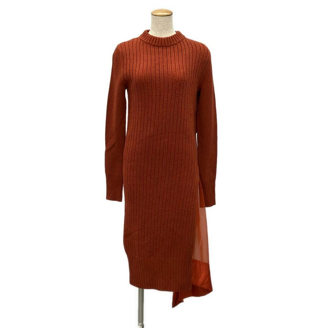 sacai - サカイ Sacai 異素材長袖ニットワンピース レース ペチコート