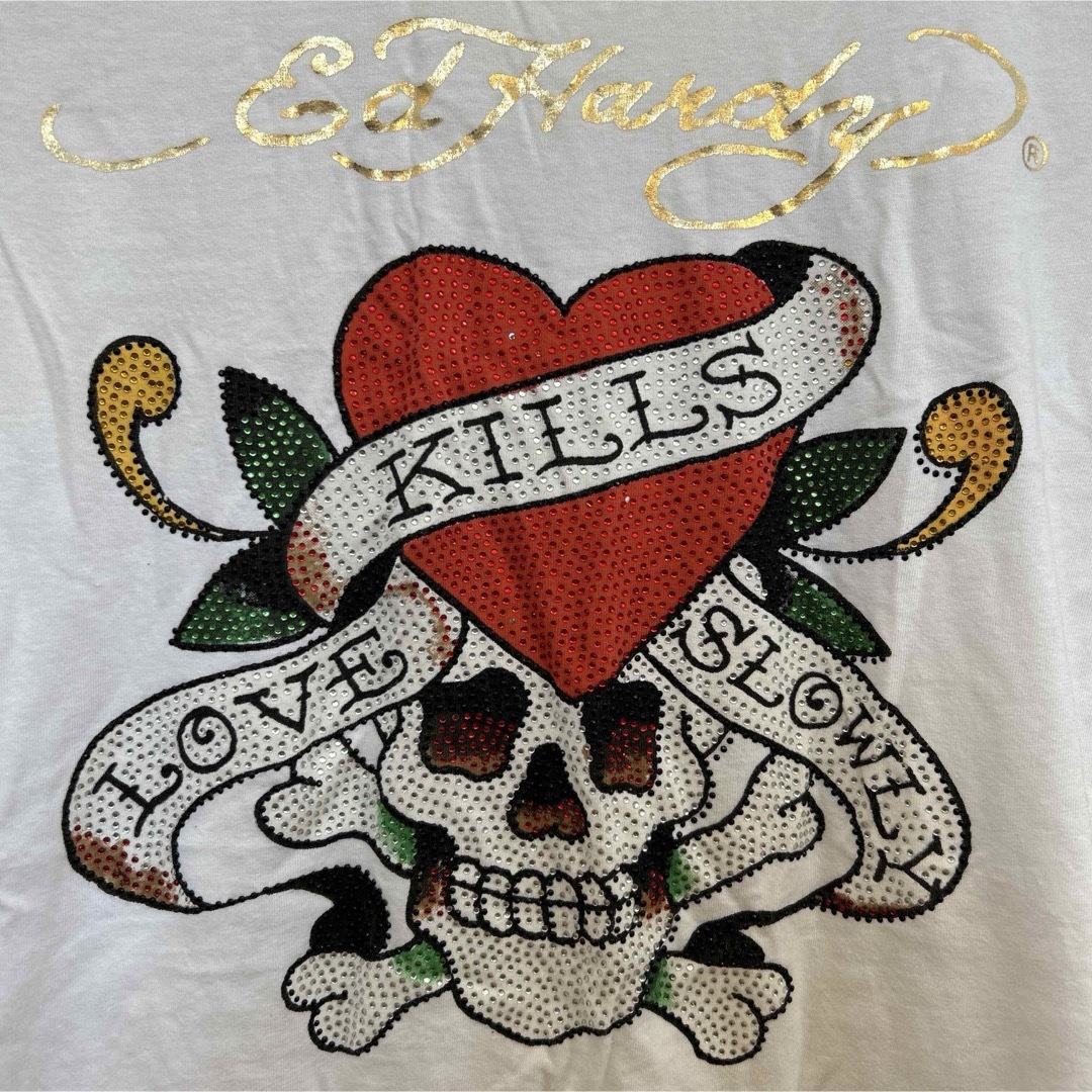 Ed Hardy - Ed Hardy エドハーディー ラインストーン Tシャツ スカル