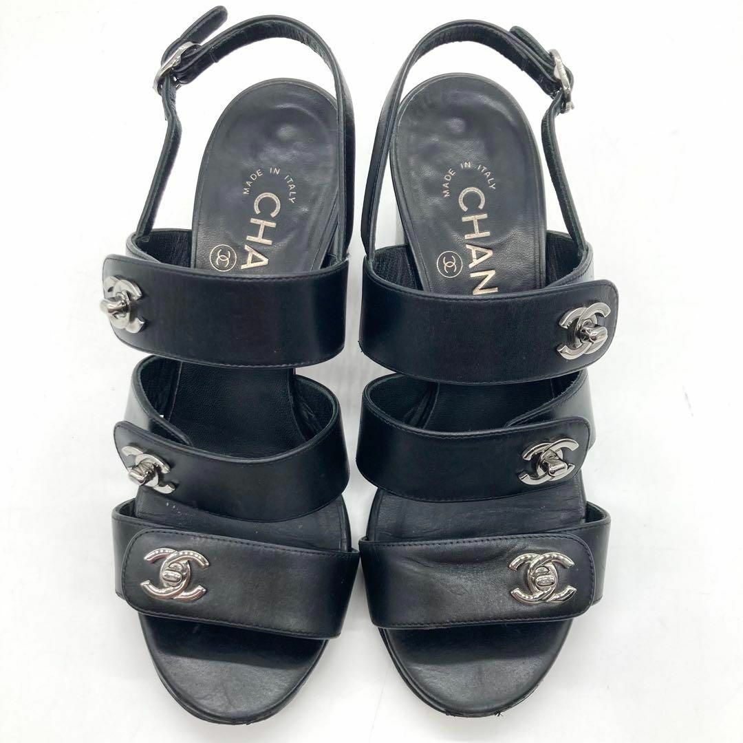 CHANEL - 【箱付き☆美品】CHANEL サンダル ターンロック ココマーク