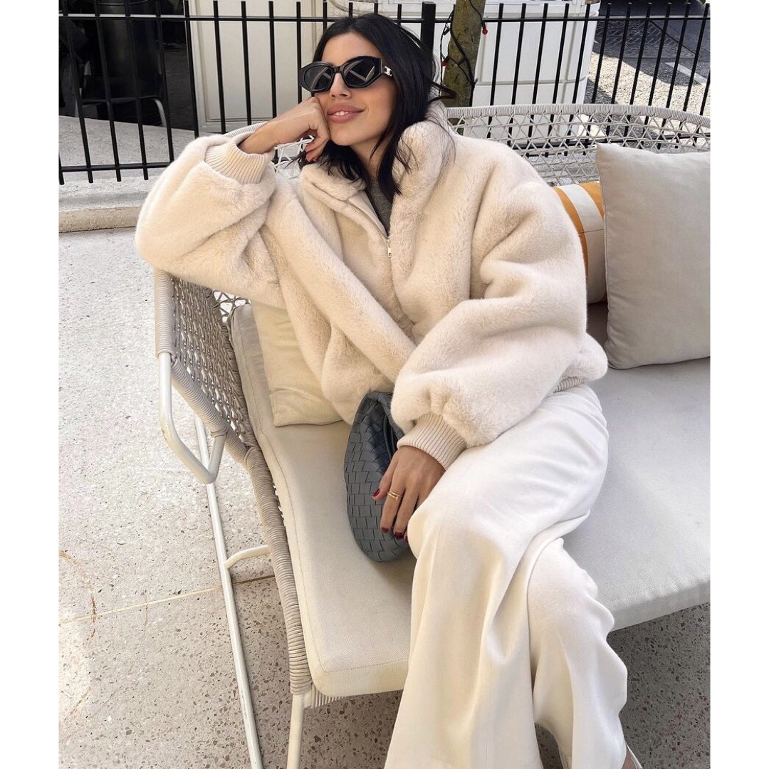 ZARA - 新品 ZARA フェイクファーボンバージャケット Lサイズの通販 by