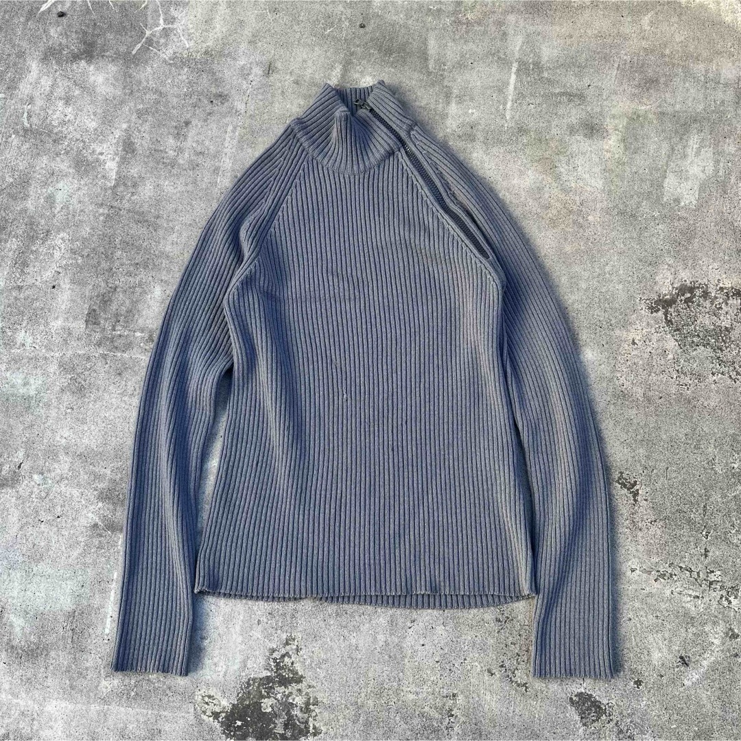 EMPORIO ARMANI - EMPORIO ARMANI 00's 斜めジップ ドライバーズニット