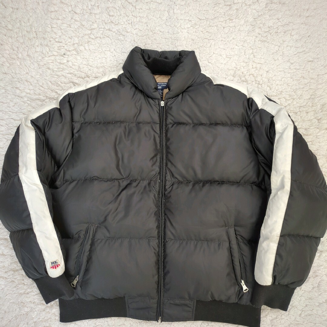 POLO RALPH LAUREN - 希少 90s POLO JEANS ダウンジャケット ライン 黒