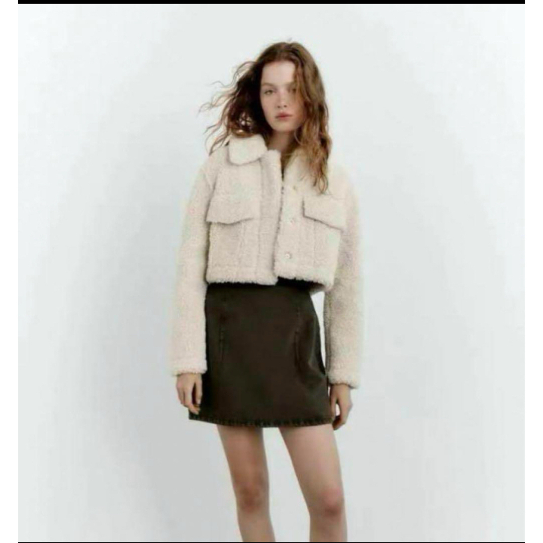 ZARA - 値下げZARA♡クロップドフェイクボアジャケットの通販 by