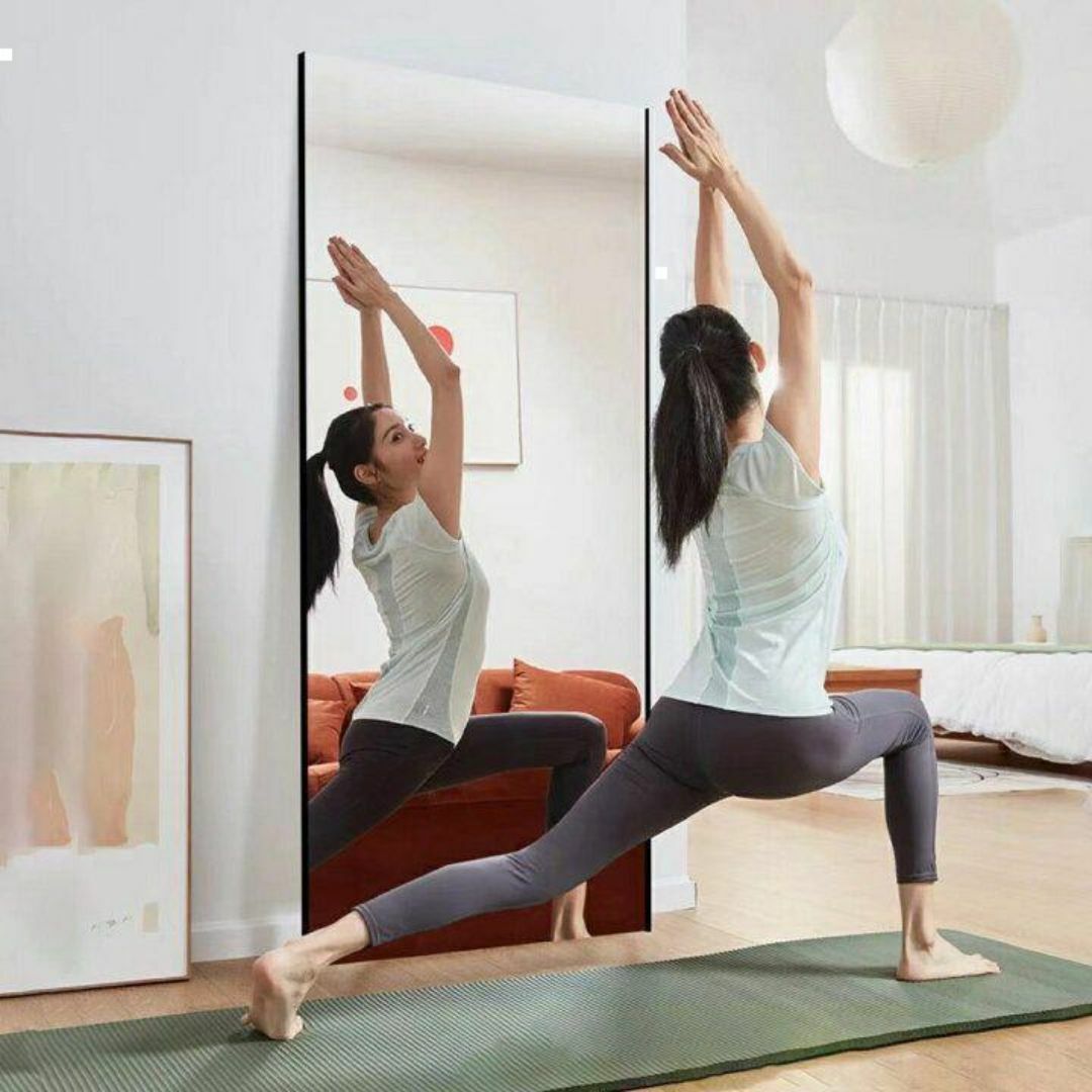 割れない鏡 ウォールミラー 壁掛け 姿見 幅80×高さ160cmシルバー1627の