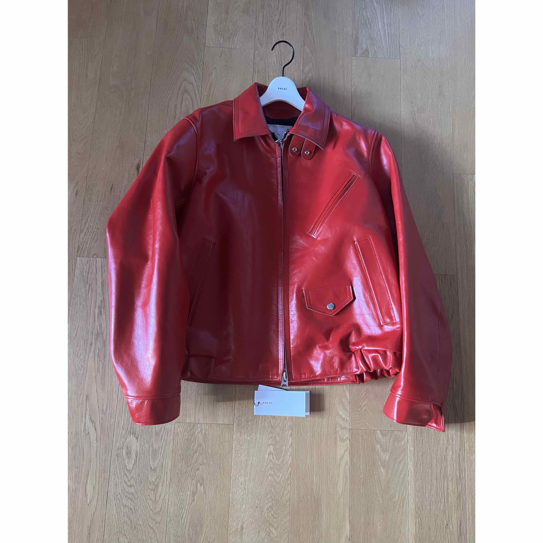 sacai - sacai 25SS Leather Jacket (Red・size 3)の通販 by