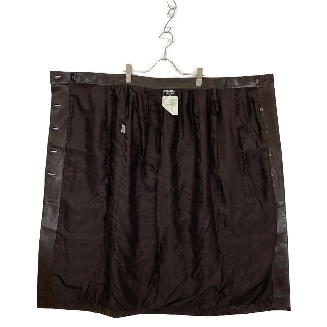 CHANEL - シャネル ブラウン レザースカート 40の通販 by エコスタイル