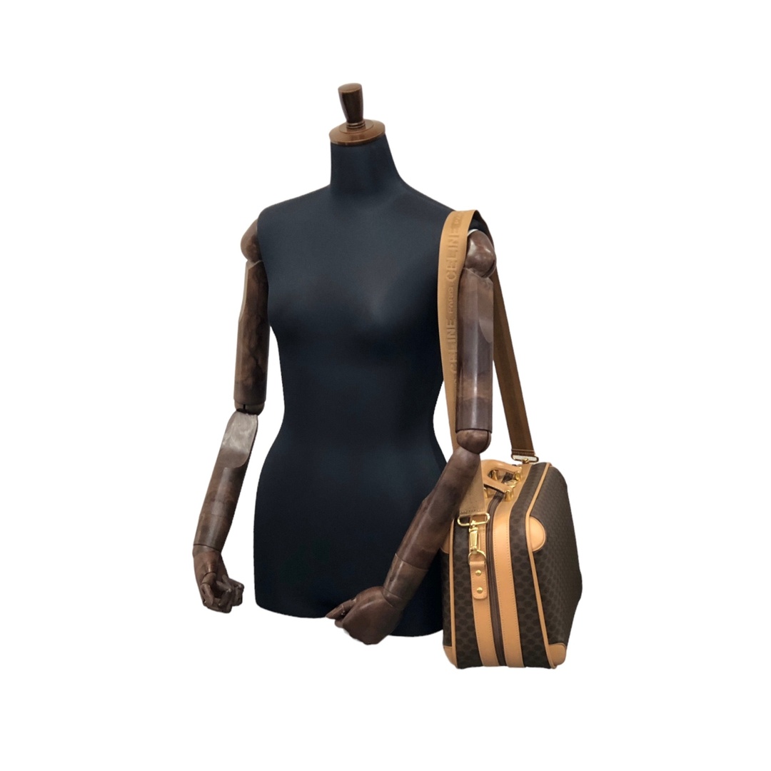 CELINE セリーヌ マカダム PVC レザー 2WAY ミニトランク ハンドバッグ