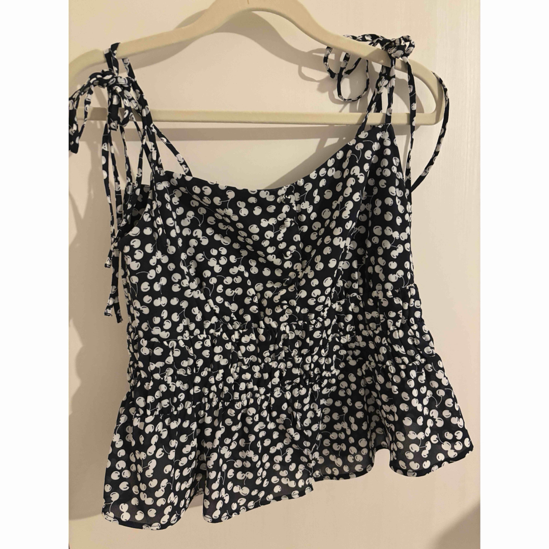 herlipto Cherry Pattern Strap Tops Sサイズ