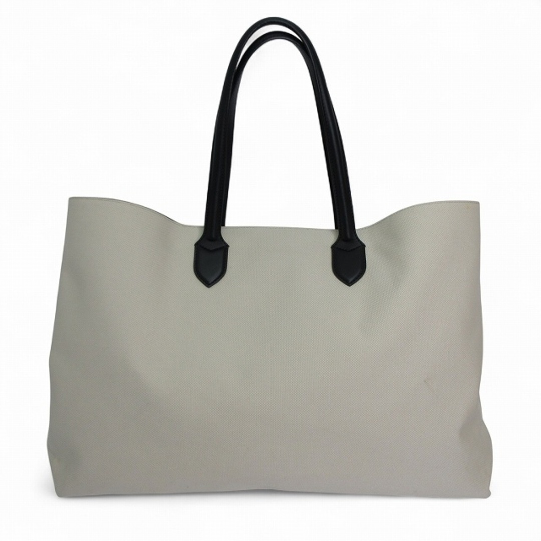 バーバリー BURBERRY ディールコットンブレンド トートホワイト×ブラック