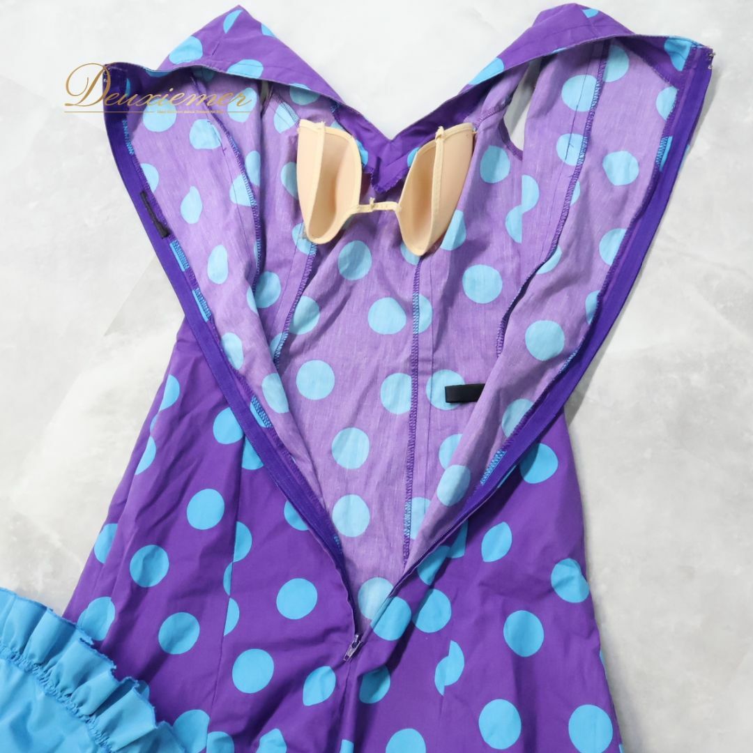 フラメンコ衣装】パープル ワンピース ドレス 紫 青 水色 ボランテ