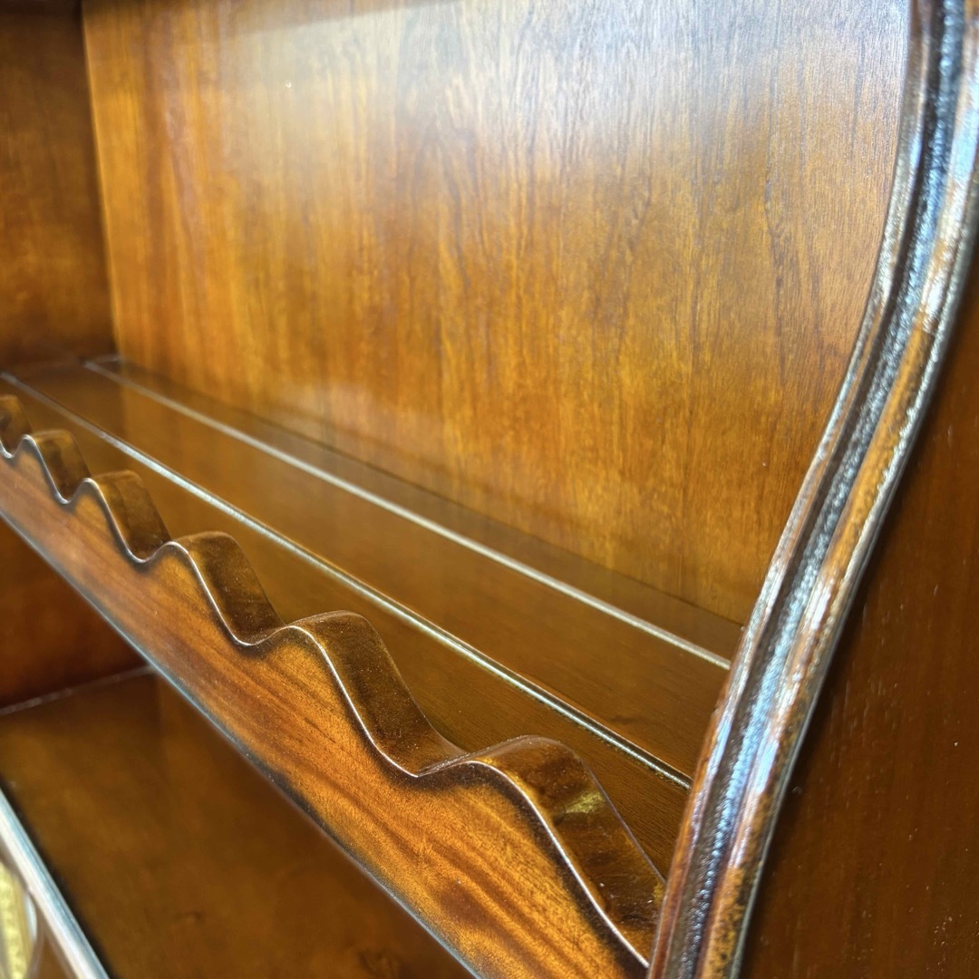 マホガニー 飾り棚 3段シェルフ アウトレット品 置くだけ アンティーク