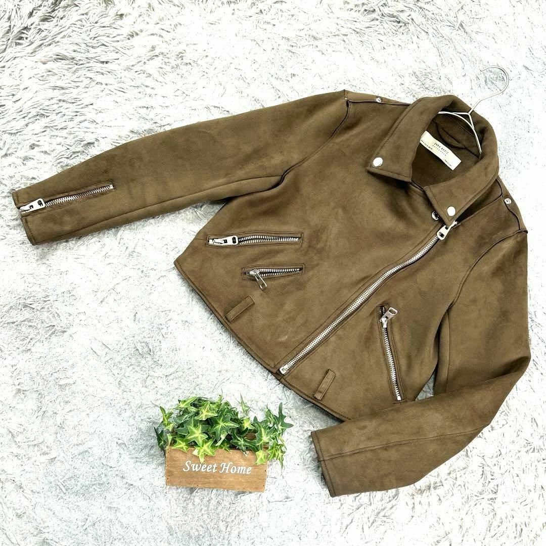 ZARA - 良品❗️【ZARA BASIC】スエード風ライダースジャケット(EUR M