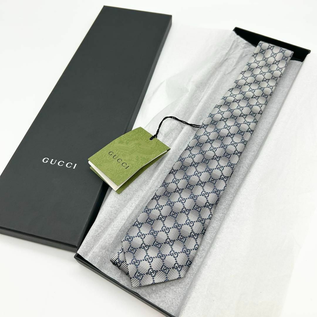 GUCCI - 新品 高級感 GUCCI グッチ ネクタイ GGジャガード シルクの