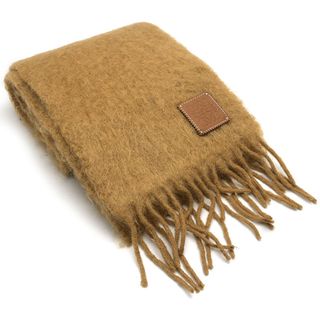 LOEWE - LOEWE ロゴマルチカラー ストライプウール モヘアマフラーの