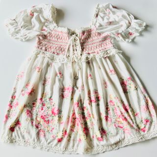 LIZ LISA リズリサ10周年 花柄 ビッグリボン キャミソール チュニック