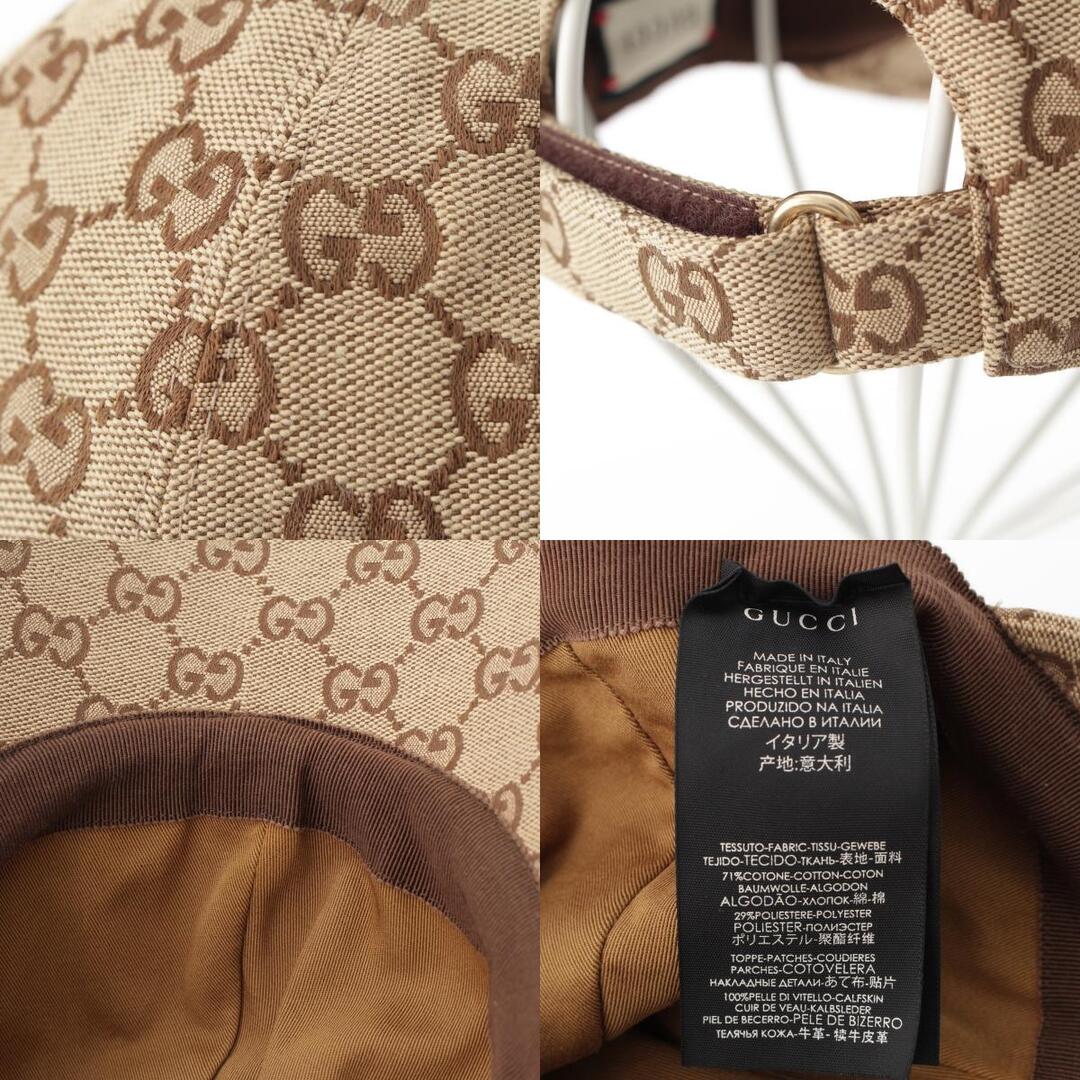 GUCCI - グッチ GGキャンバス ロゴパッチ キャップ 帽子 ブラウン L