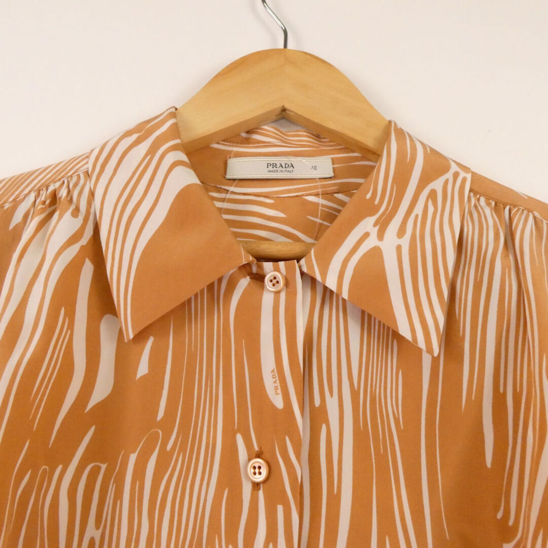 PRADA - PRADA プラダ シャツ 40 絹 シルク100％ 長袖 総柄 レディース