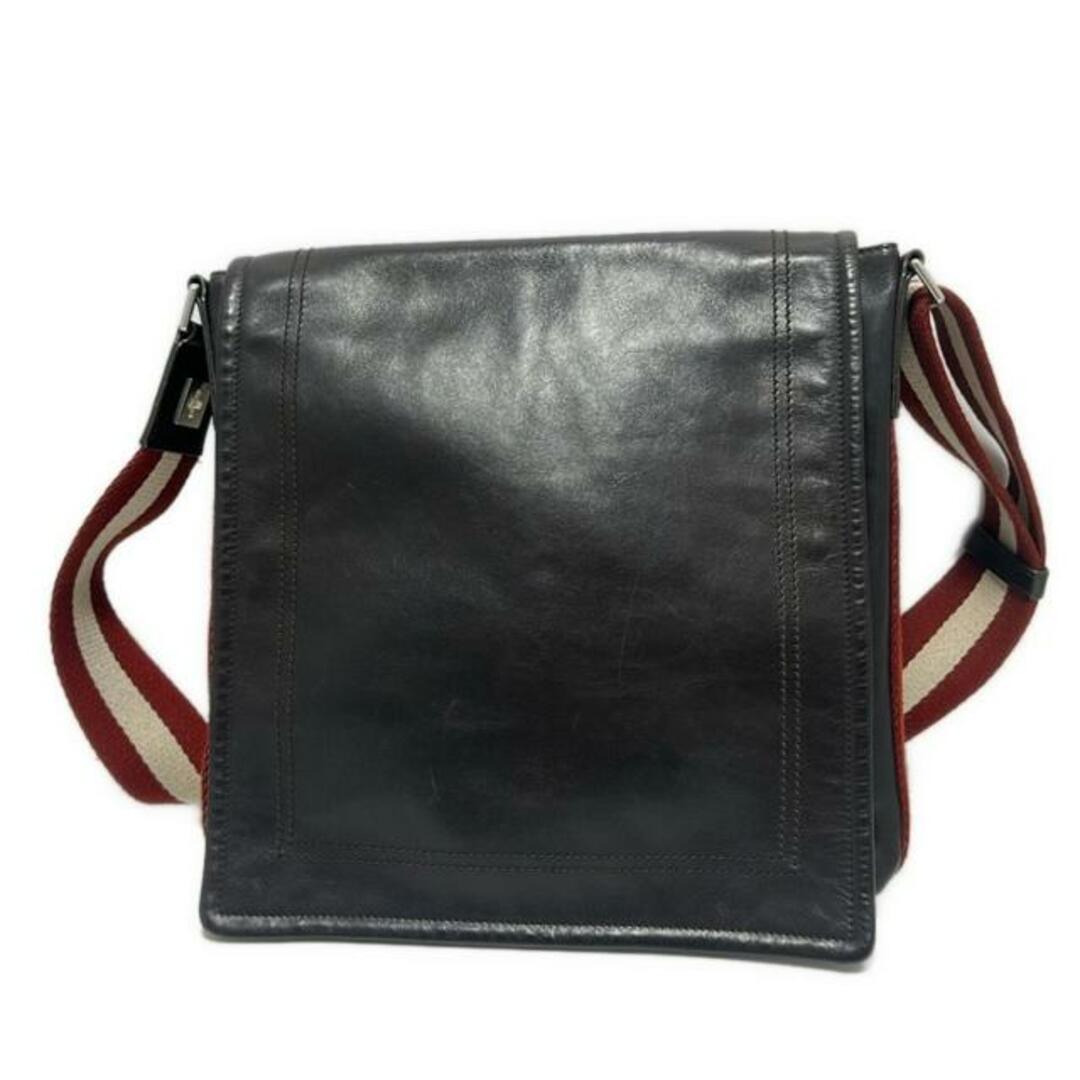 しらたま美品:定番BALLY ショルダーバッグ ダークブラウン