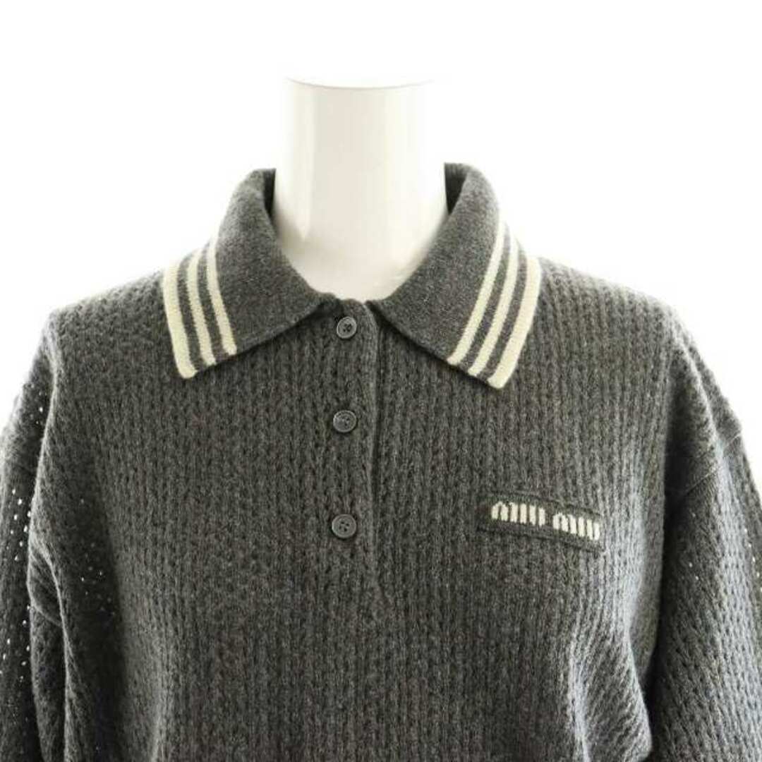 MIU MIU - ミュウミュウ ウール×カシミヤ ポロセーター メッシュニット