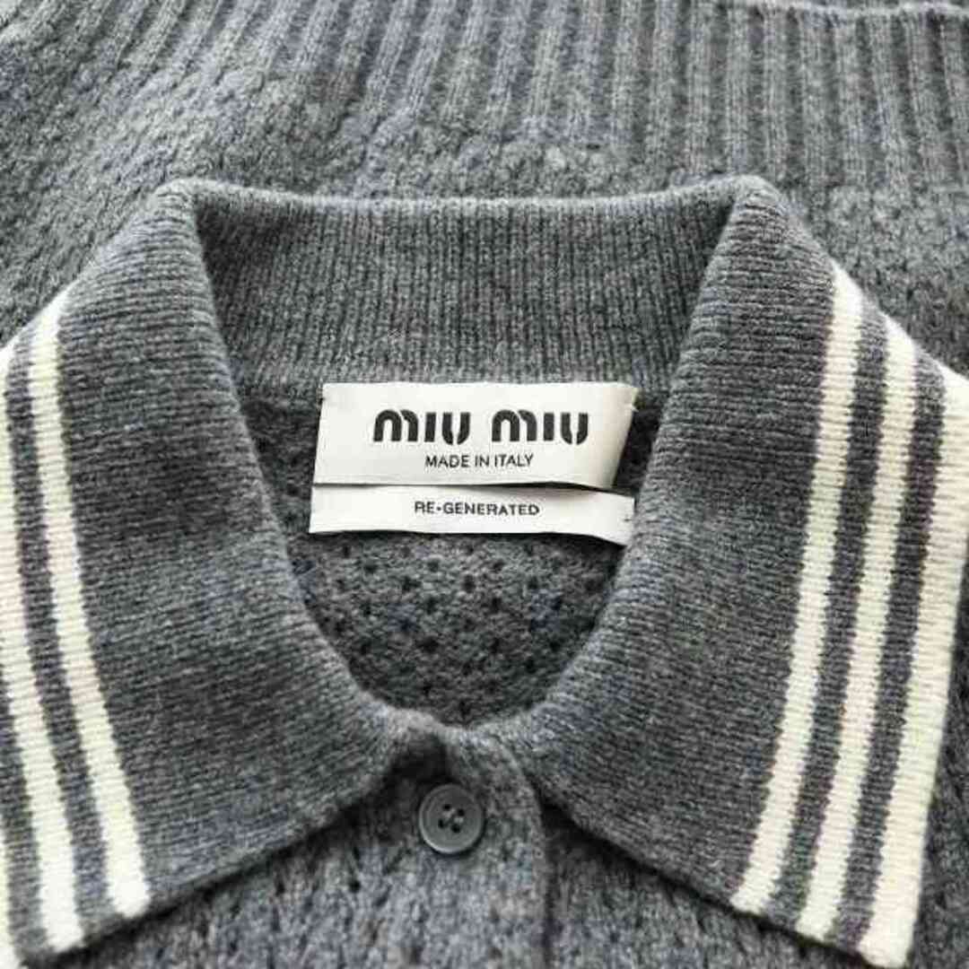 MIU MIU - ミュウミュウ ウール×カシミヤ ポロセーター メッシュニット