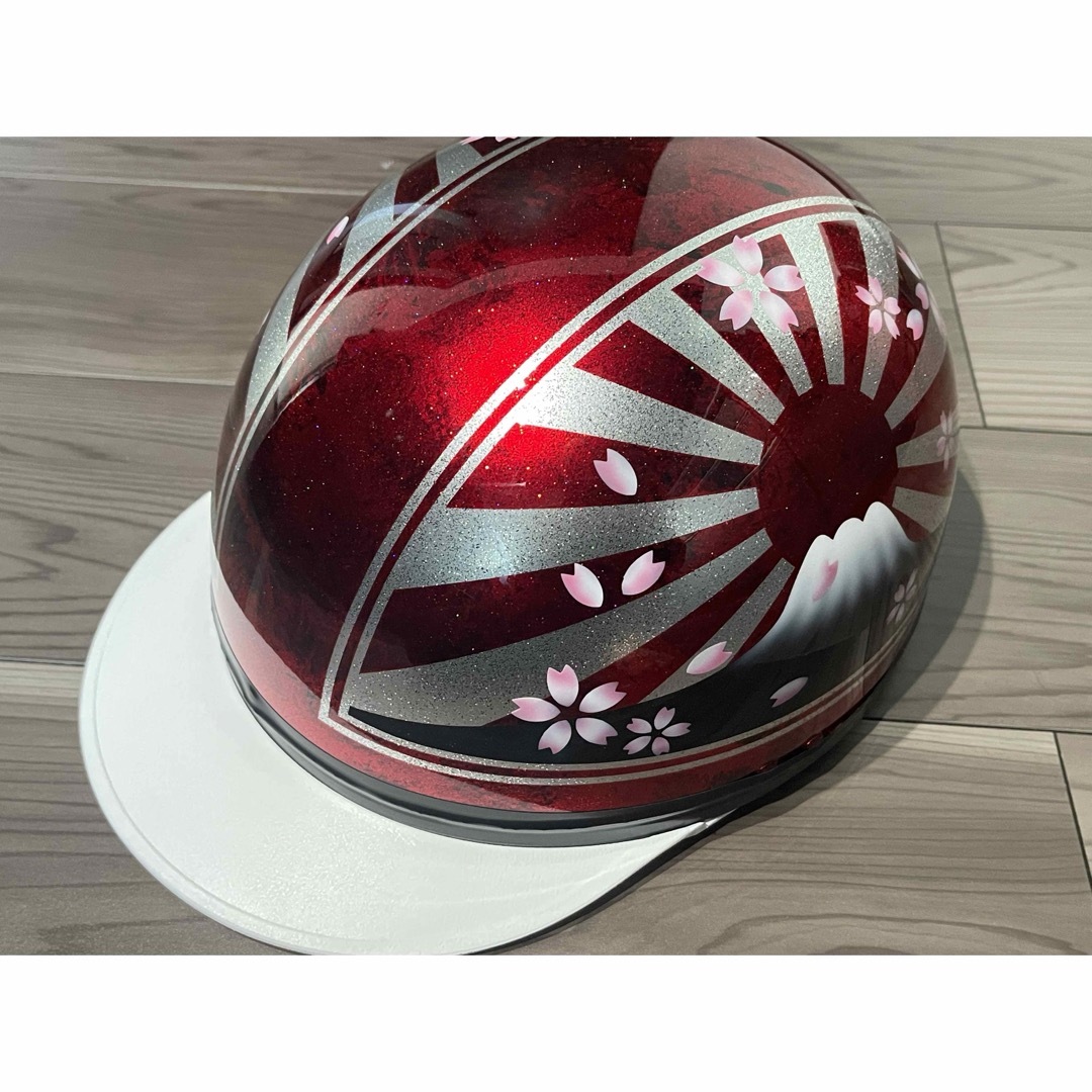 ラメ 桜 富士日章 コルク半 ヘルメットの通販 by paint｜ラクマ