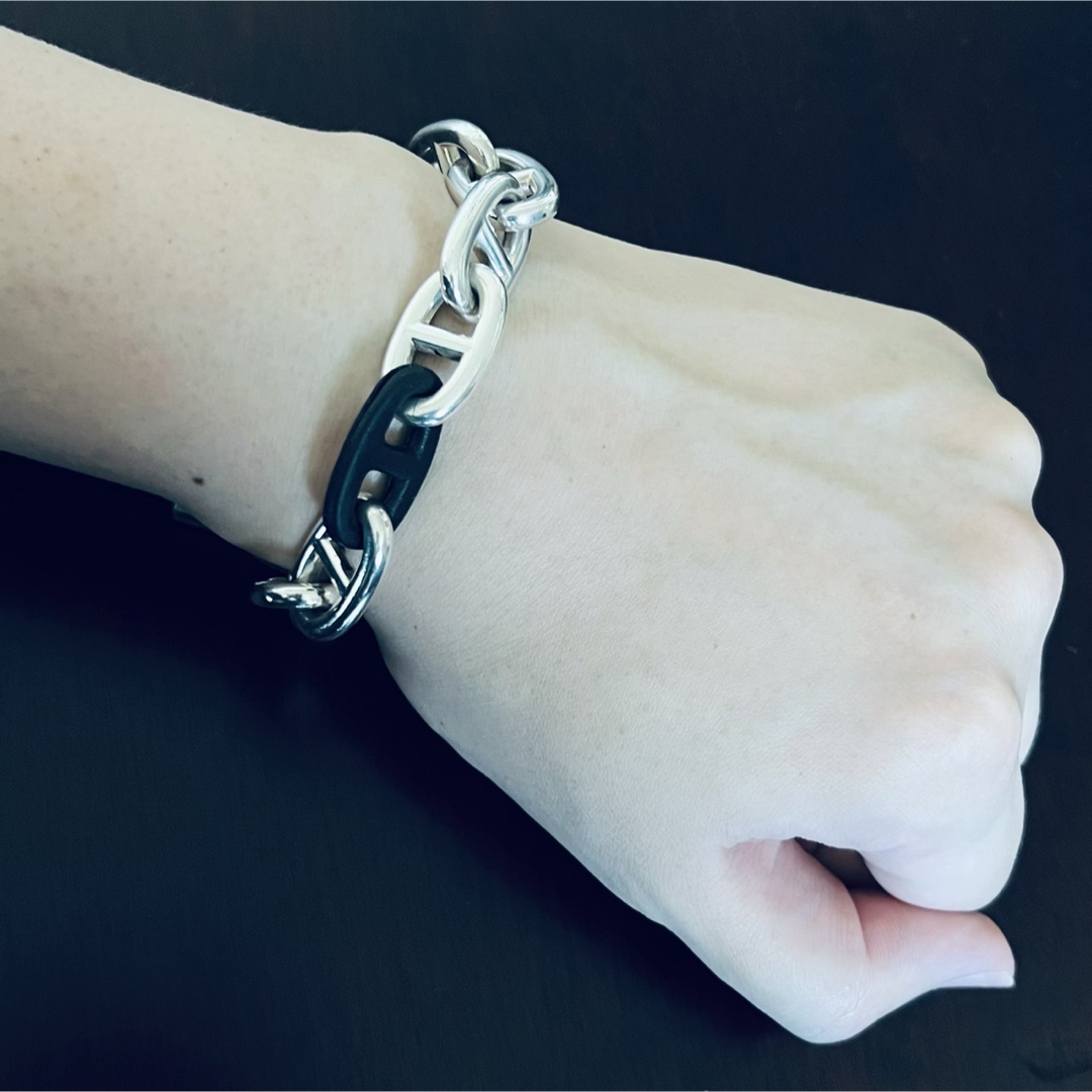 HERMES - エルメス シェーヌダンクル ブレスレット TGM11コマ ブラック