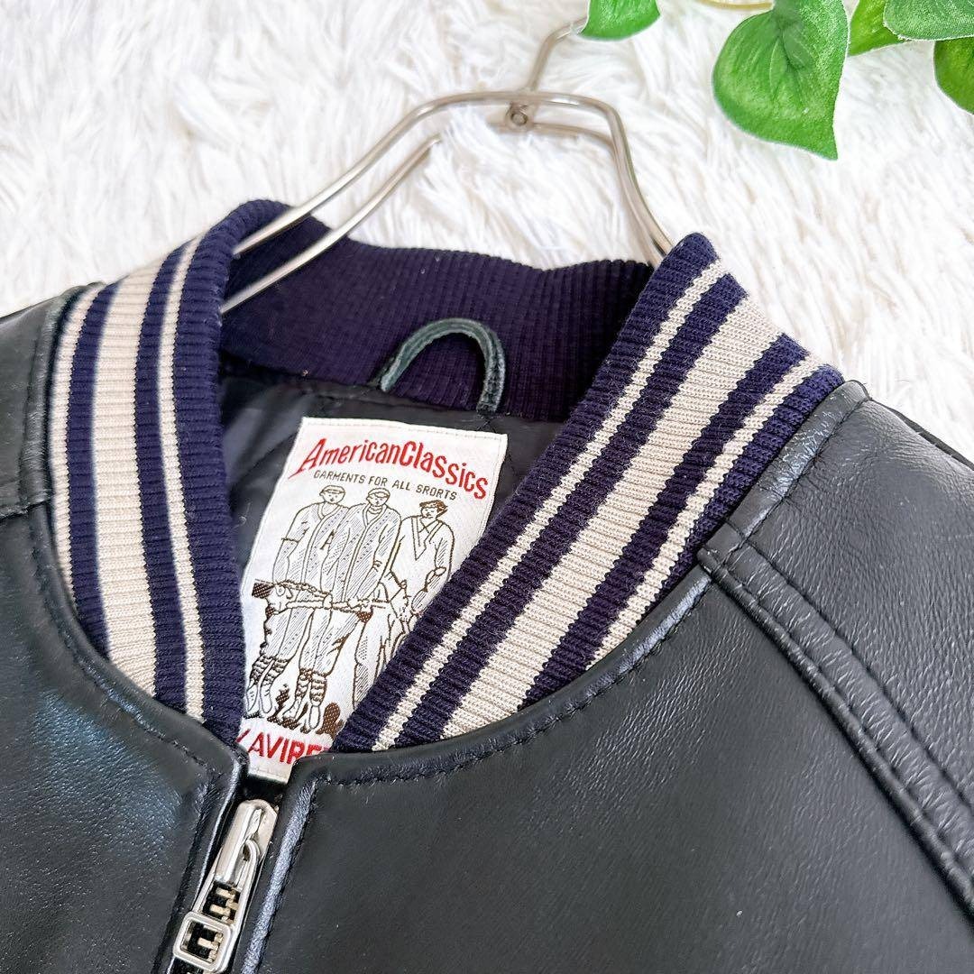 AVIREX - 良品 AVIREX アーチロゴ レザージャケット スタジャン L