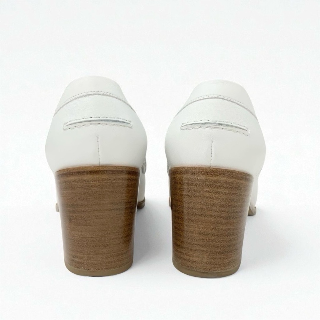 エルメス HERMES エリゼ パンプス 靴 シューズ レザー ホワイト