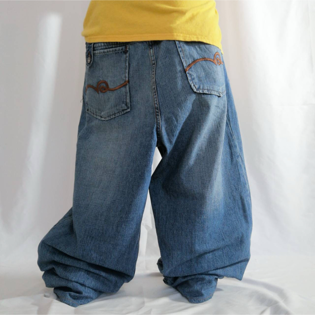 Rocawear - 00s ROCAWEAR ロカウェア 刺繍 バギーデニム ブルー W38 B