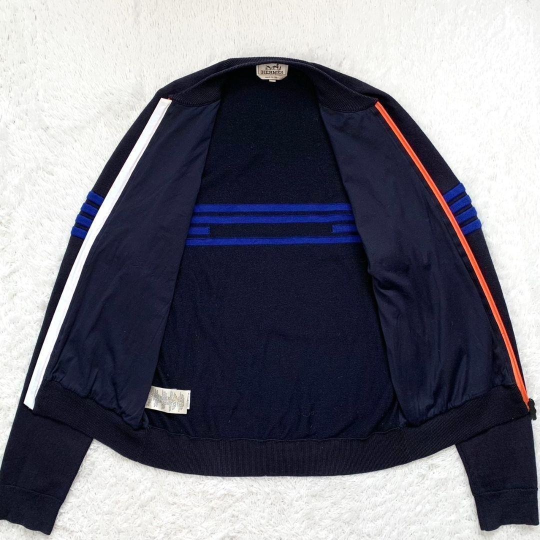 HERMES - 【新品未使用】エルメス ブルゾン ナイロン カシミヤ 切替 紺