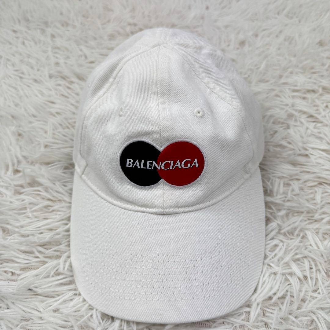 BALENCIAGA - 【人気】BALENCIAGA ベースボールキャップ ロゴ ホワイト