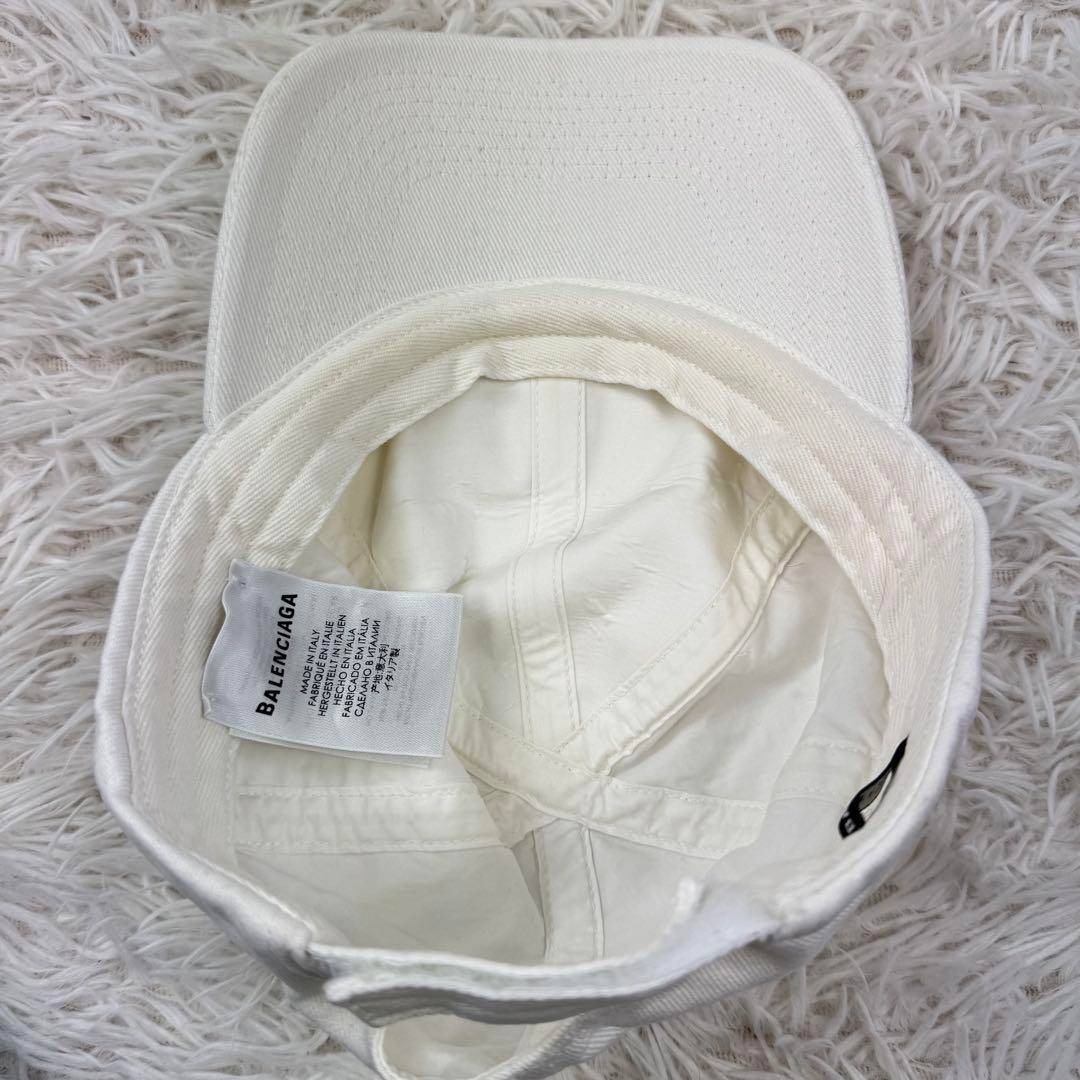 BALENCIAGA - 【人気】BALENCIAGA ベースボールキャップ ロゴ ホワイト