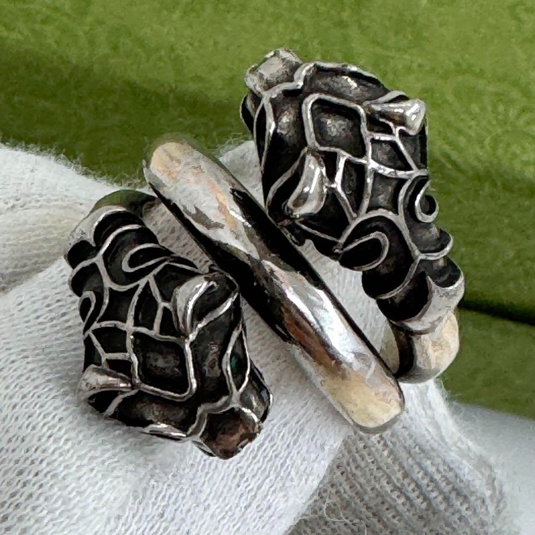 GUCCI - GUCCI ダブル タイガーヘッド グリーンアイ 19号 リング 指輪