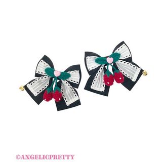 Angelic Pretty - Decoration StrawberryリボンクリップSet 黒の通販