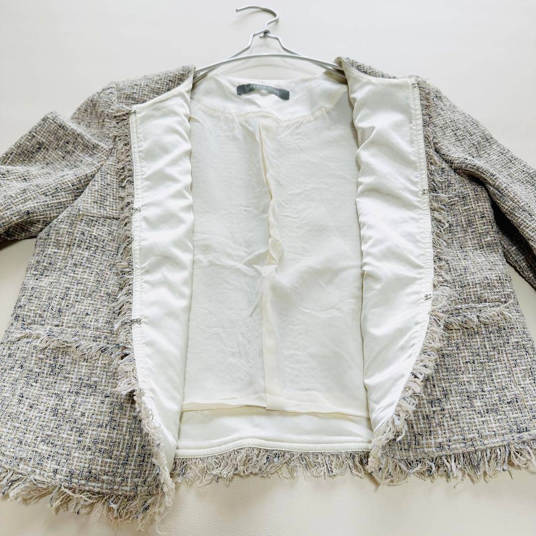 Theory luxe - 美品 セオリーリュクス ノーカラーツイードジャケット