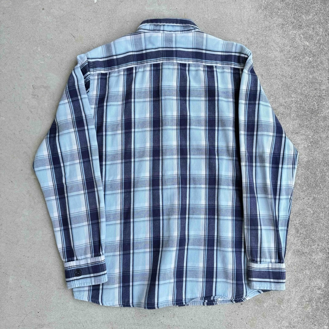 STUSSY - 00年代 Stussy フランネルシャツ ブルー オンブレ 中田圭祐の