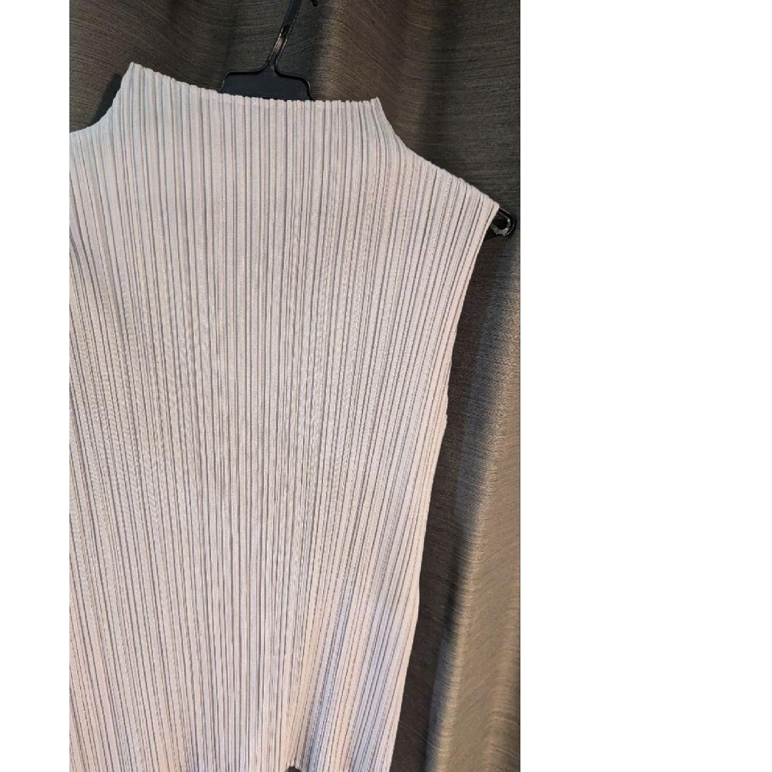 プリーツプリーズpleats pleaseハイネックミスト半袖 グレージュ