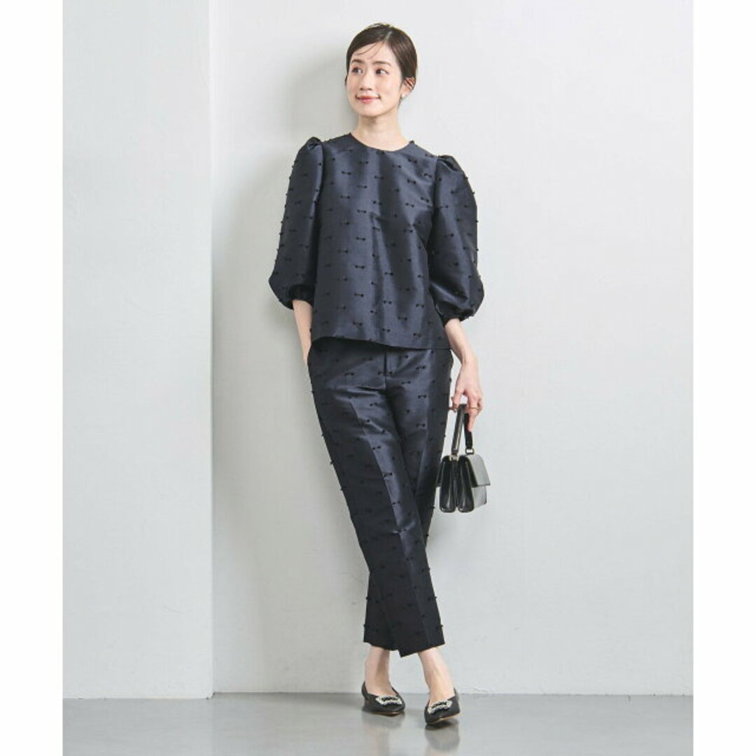 UNITED ARROWS - 【NAVY】リボン カットジャガード ブラウスの通販 by