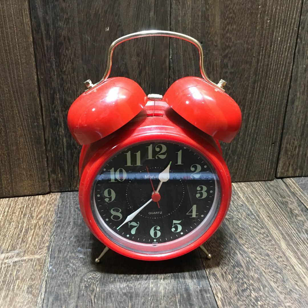 目覚まし時計 昭和レトロ ベル アラーム maruman マルマン 赤の通販 by