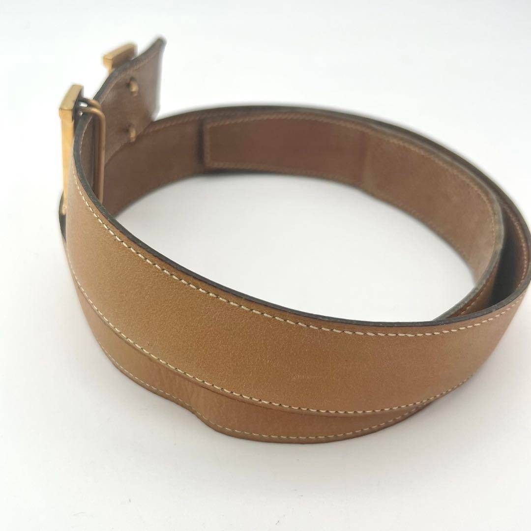 HERMES - エルメス Hロゴ コンスタンス ベルト ゴールド キャメル