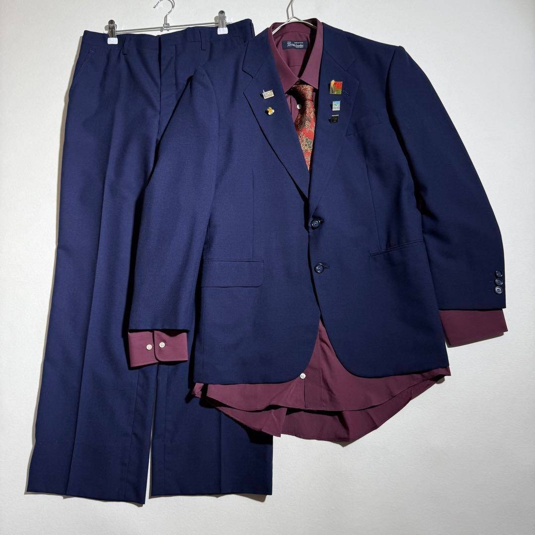 VINTAGE - セットアップ ネイビー スーツ パープル 紫 シャツ ネクタイ