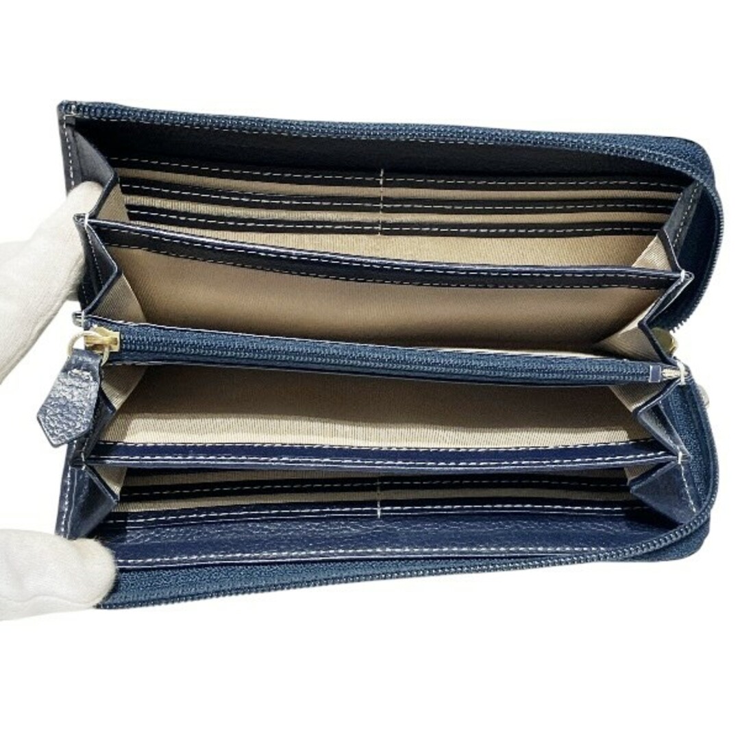 Kitamura - キタムラ K2 ネイビー レザー 長財布 レディース 送料無料