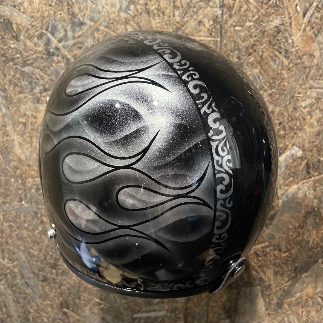 新品未使用一点物】カスタムペイント ジェットヘルメット ファイヤー