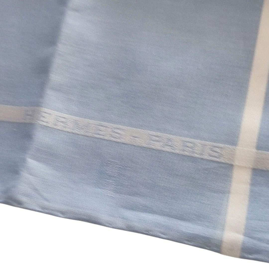 HERMES - HERMES 水色 ストライプ ハンカチ タグ付き 未使用品の通販