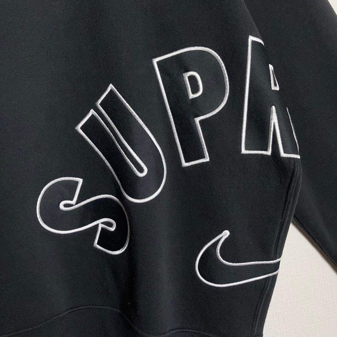 Supreme - 【タグ付き】SUPREME NIKE コラボ スウェット 刺繍ロゴ 黒 L