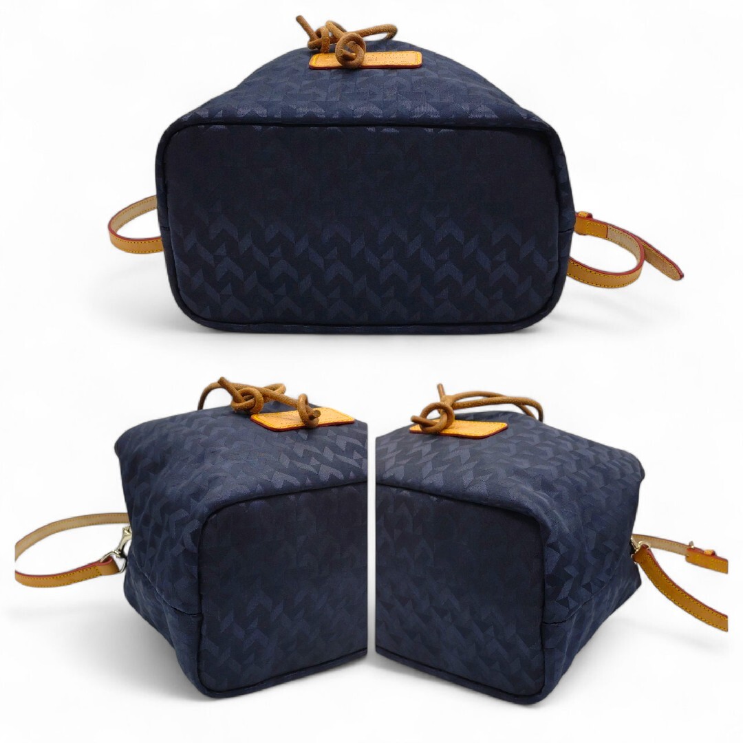 ROBERTA PIERI - 極美 ロベルタピエリ 巾着型 バケットバッグ ネイビー