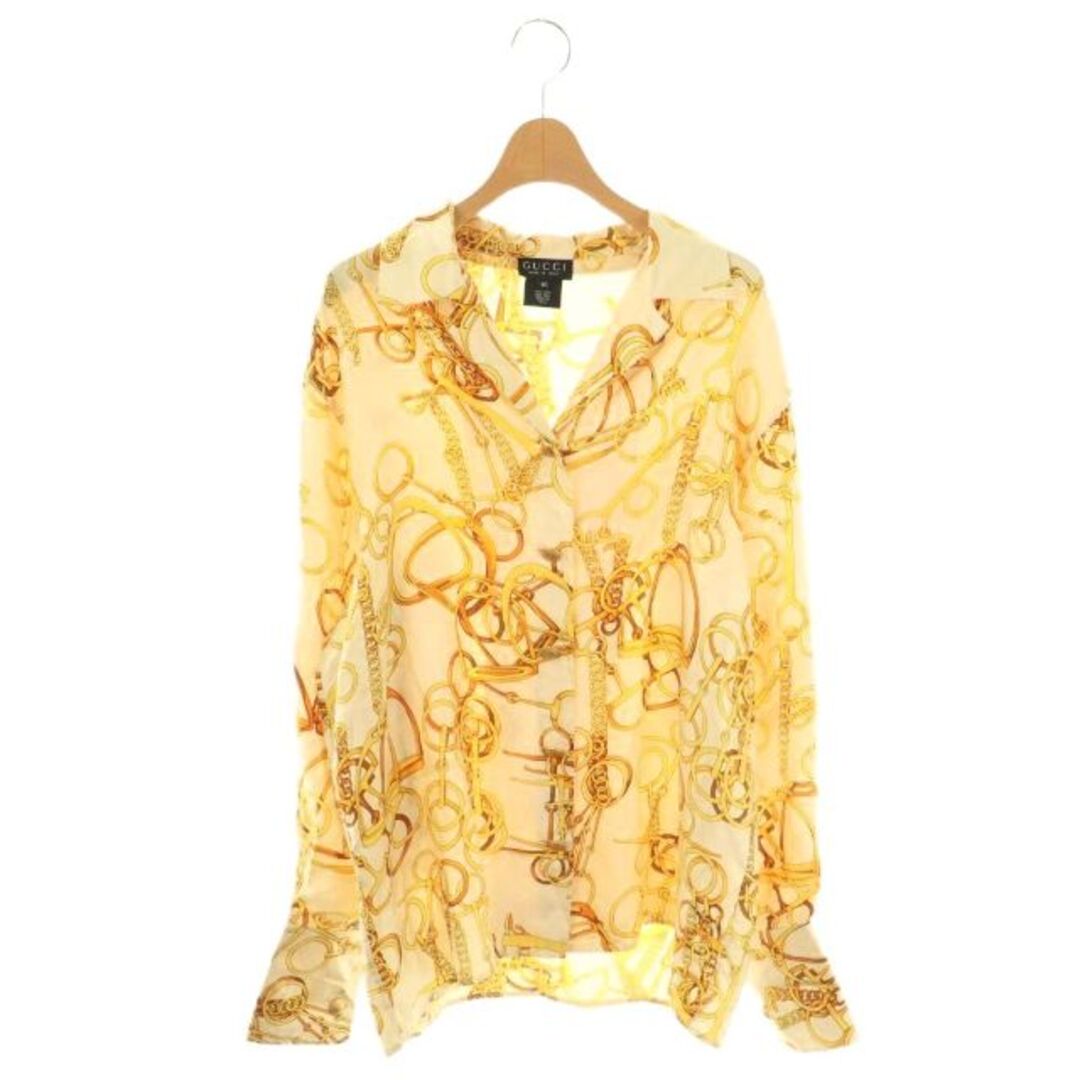 GUCCI - グッチ ヴィンテージ チェーン柄 シルクシャツ ブラウス