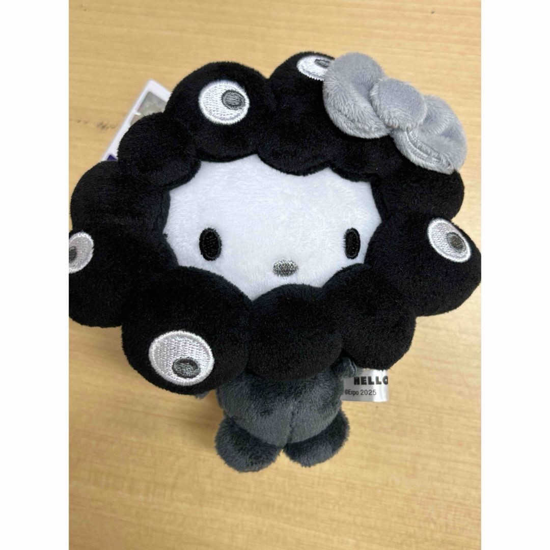 黒ミャクミャク キティ なりきり BC カラビナ モノクロ キーホルダー