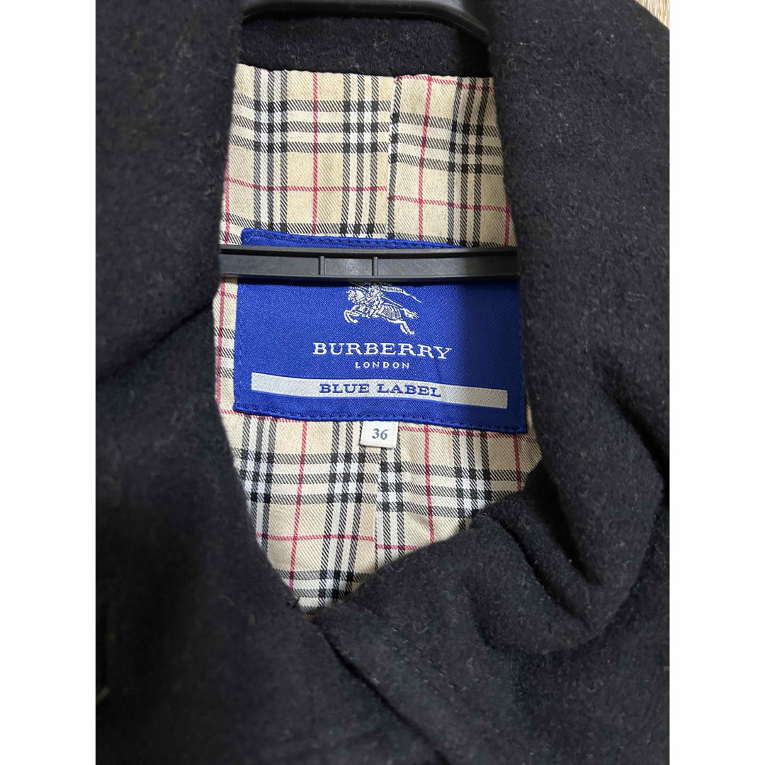 BURBERRY BLUE LABEL - BURBERRY BLUE LABEL 裾プリーツウールコートの