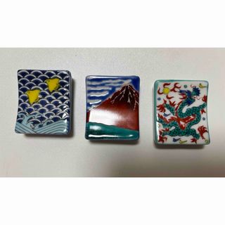 九谷青窯 - 九谷焼 秋月 絵変わり 窓絵花鳥図 中皿揃 5枚セット 輪花